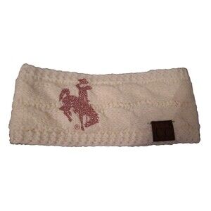 C‎ C Women's Fleece Lined Sequin Embellished Knit Headband Ear Wrap Ivory